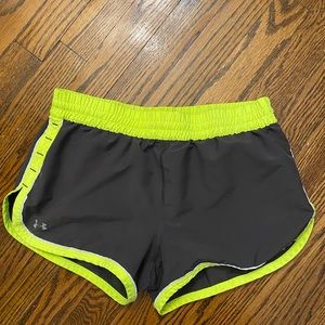 Under armour grey and green shorts size xsmall